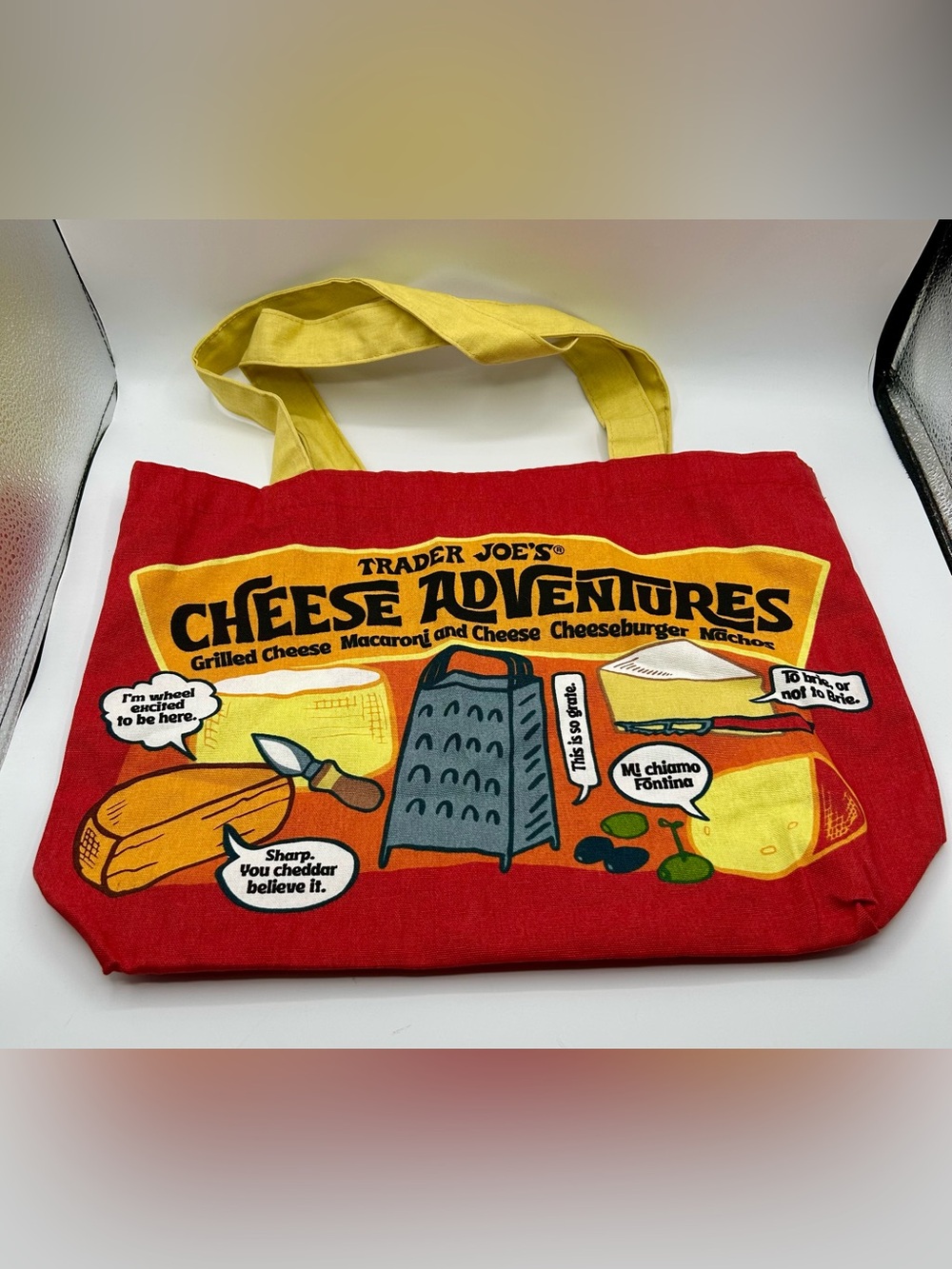 TRADER JOE’S Cheese Adventures Reusable Canvas Tote Bag.